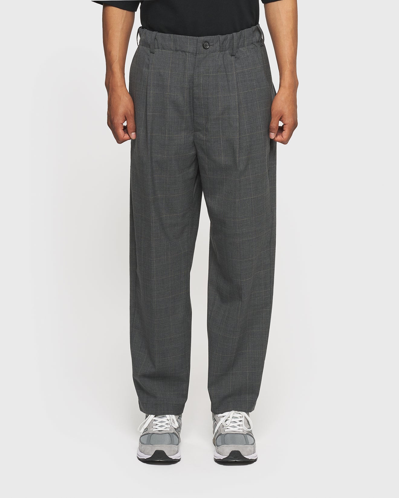 One Tuck Wool Check Pants