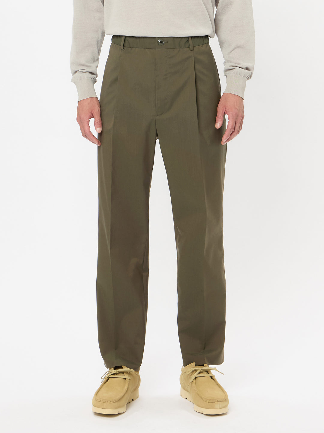 Wool Blend Twill One Tuck Pants – Goldwin America