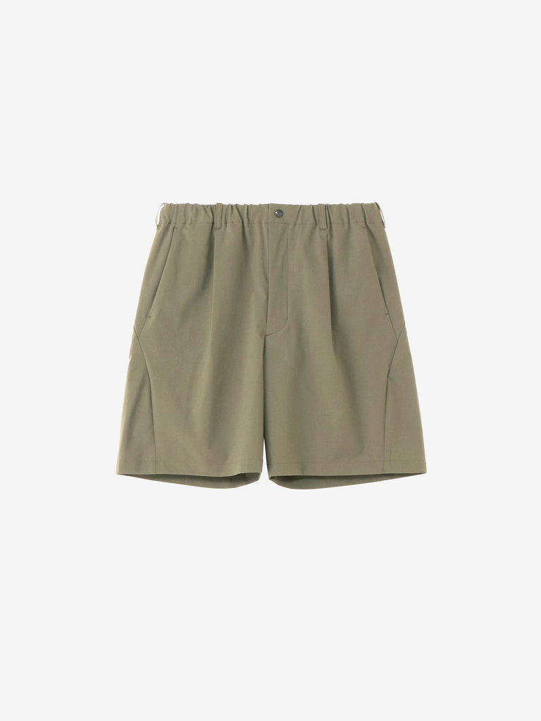 lownn ローン wool wide tuck shorts Taupe Pure Wool Trail Shorts - BRANDT-SORENSON