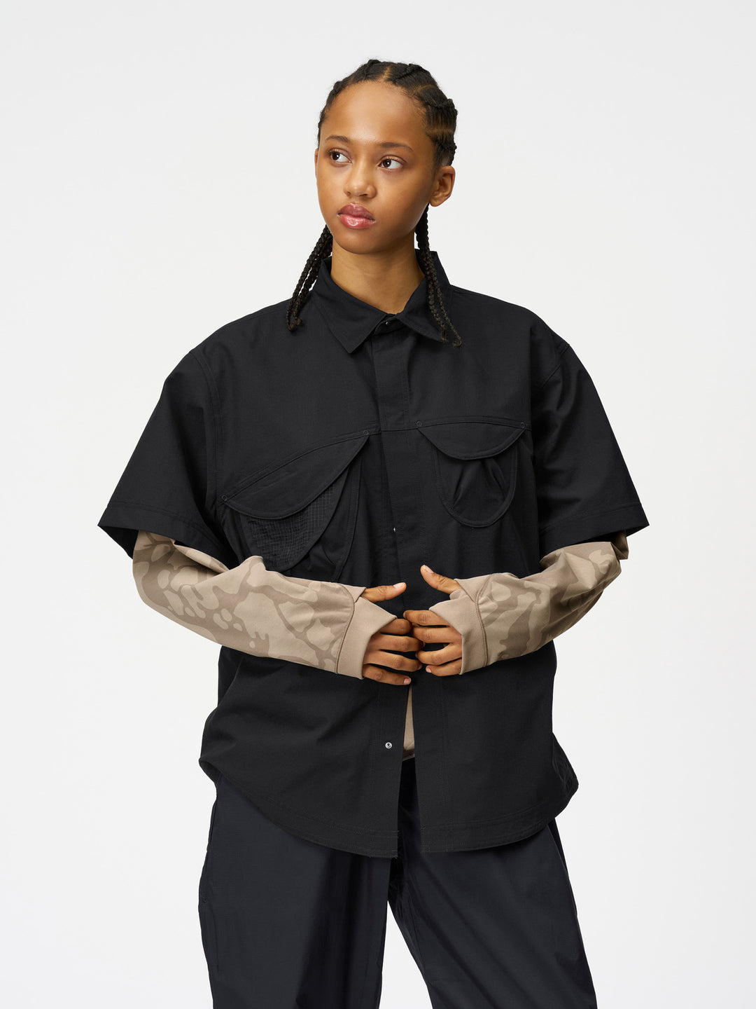 トップス Goldwin 0 \"S/S Asymmetric Camp Shirt\" Re-Optimum Paper Relax T-shirt – Goldwin America