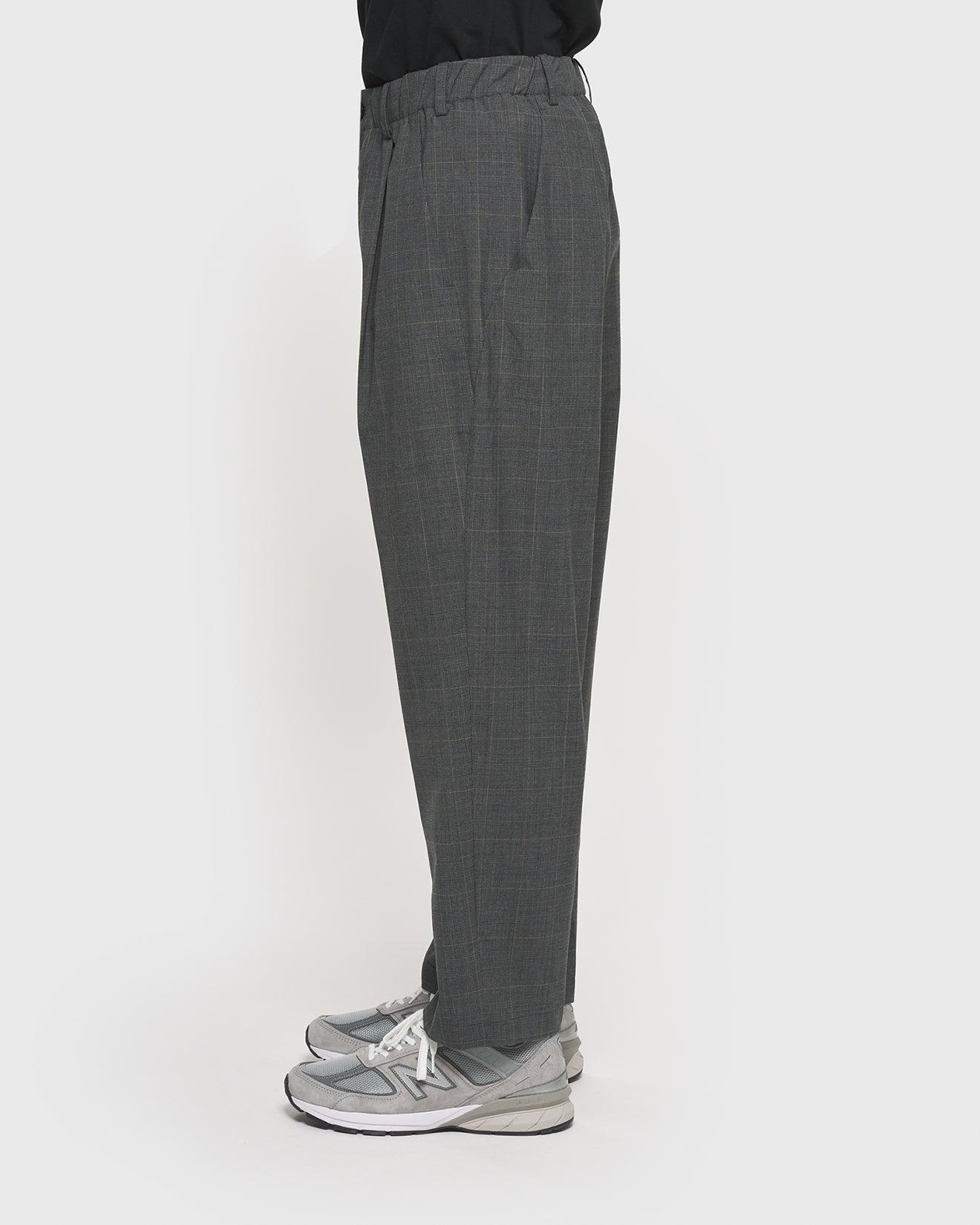 One Tuck Wool Check Pants